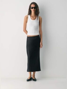Aritzia Babaton Satin maxi slip skirt size 16